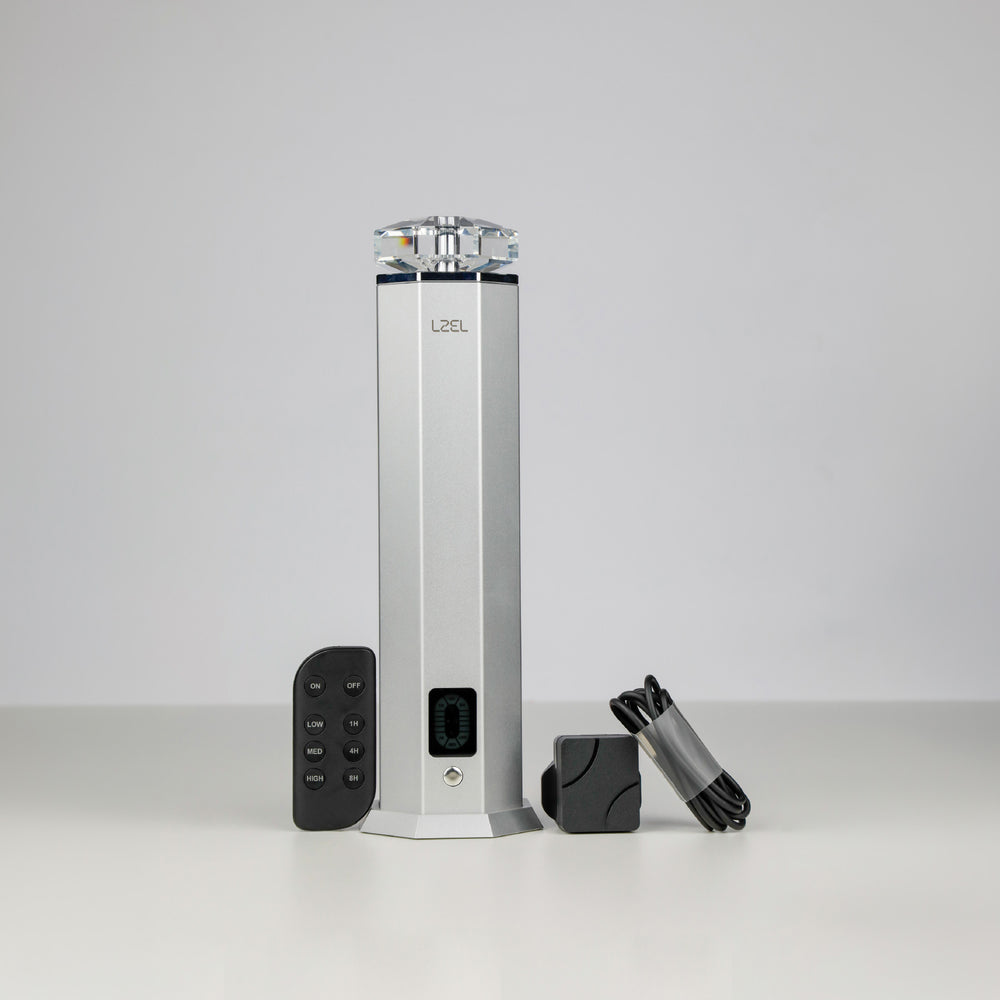 LZEL Aroma Diffuser Aromavista Essence Premium Scent Diffuser Led Display - Cold Air Diffusion Tech - 120 Ml - Silver