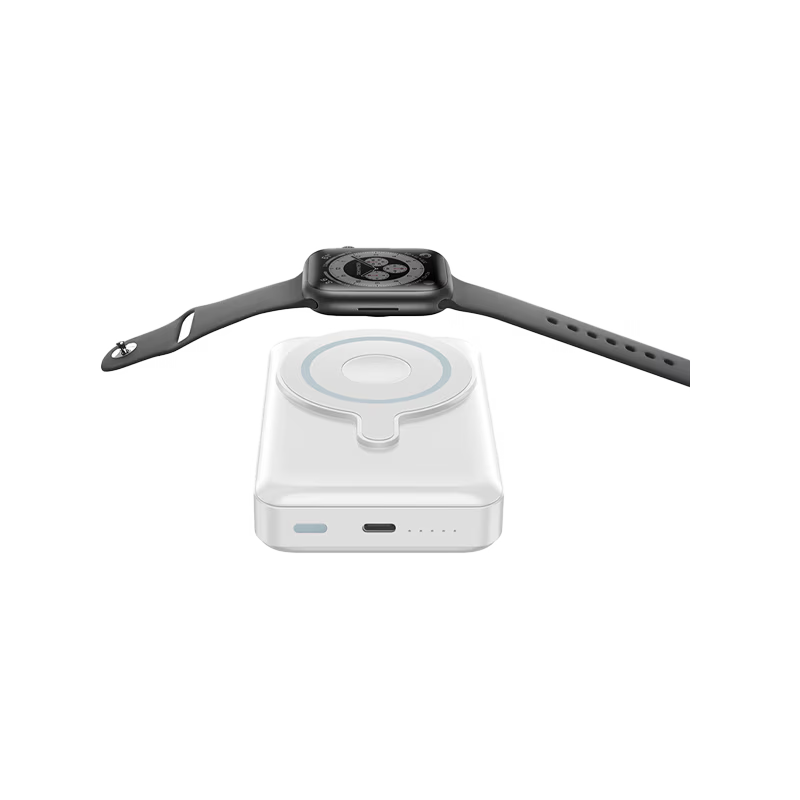 Bazic GoPower MagSafe Compatible Power Bank With Built In Apple Watch Charger 10000mAh - White