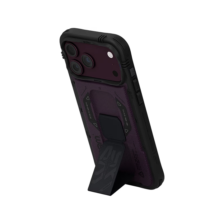 SkinArma Phantom MagSafe Case With Grip Stand for iPhone 18/17 Pro/Pro Max - Burgundy