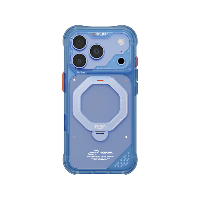 SkinArma Saturn MagSafe Case With Rotating Kick-Stand for iPhone 18 Pro - Blue
