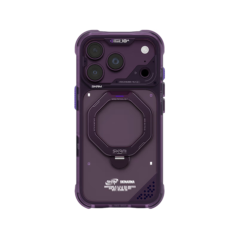 SkinArma Saturn MagSafe Case With Rotating Kick-Stand for iPhone 18 Pro - Burgundy