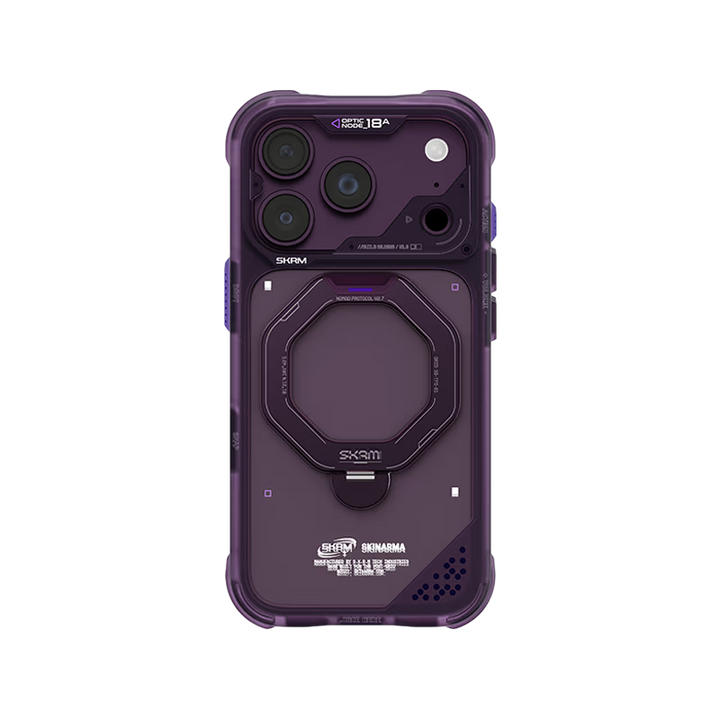 SkinArma Saturn MagSafe Case With Rotating Kick-Stand for iPhone 18 Pro - Burgundy