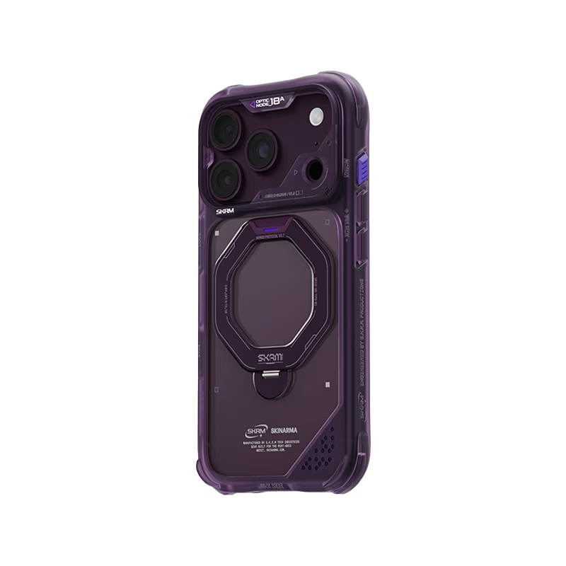 SkinArma Saturn MagSafe Case With Rotating Kick-Stand for iPhone 18 Pro - Burgundy