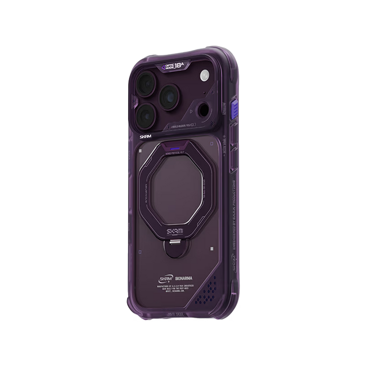 SkinArma Saturn MagSafe Case With Rotating Kick-Stand for iPhone 18 Pro - Burgundy