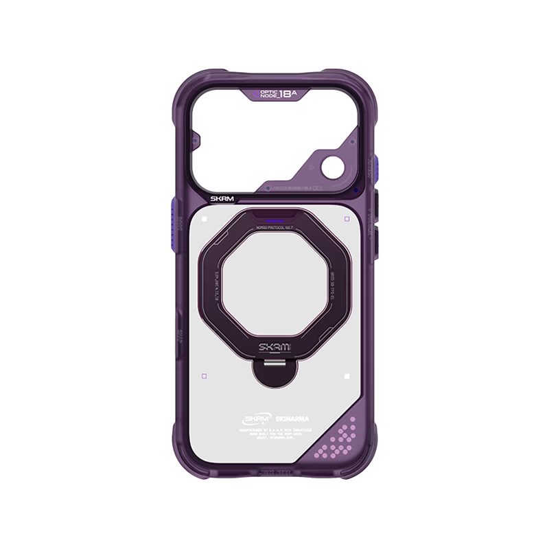 SkinArma Saturn MagSafe Case With Rotating Kick-Stand for iPhone 18 Pro - Burgundy