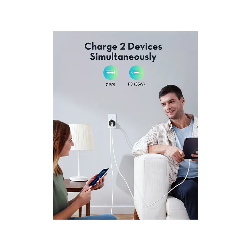 RavPower 1-Port USB-C and 1-Port USB-A PD 45W GaN Wall Charger - Black