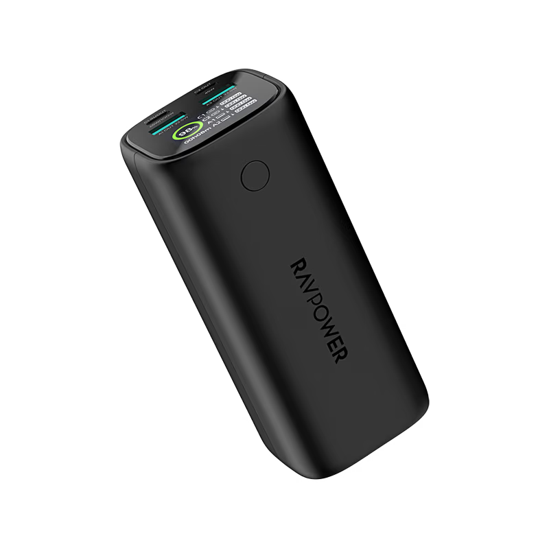 RavPower 2-Port USB-C and 2-Port USB-A PD 100W 20000mAh Digital Display Power Bank - Black