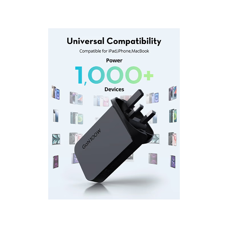 RavPower 2-Port USB-C PD 100W GaN Wall Charger - Black