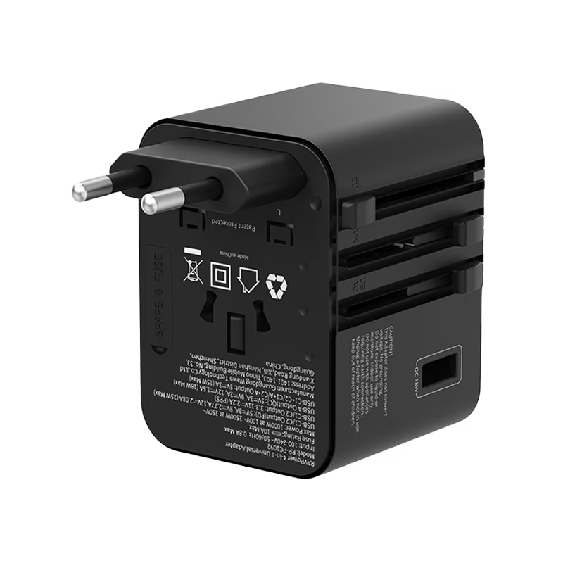 RavPower 4-in-1 3-Port PD GaN 25W Travel Adapter - Black