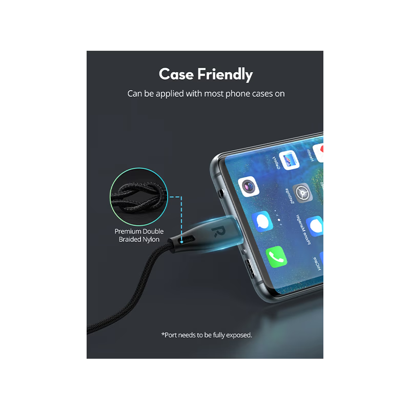 RavPower 60W USB-C to USB-C Cable 1.2M - Black