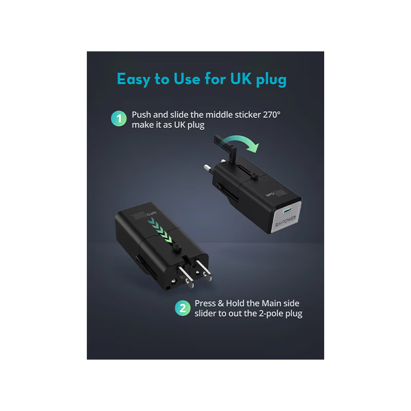 RavPower Nano 30W TravelAdapter - Black
