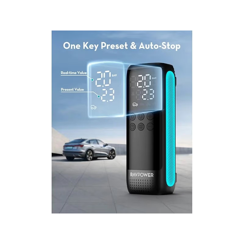 RavPower Smart Car Tire Inflator - Black
