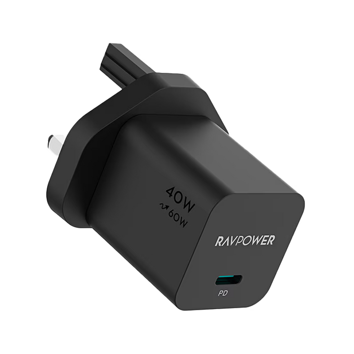 RavPower USB-C PD 40W GaN Wall Charger With 60W Max - Black