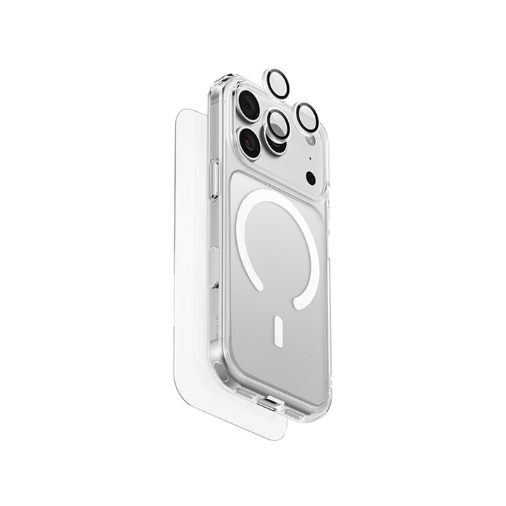 Uniq Hybrid Clearvue 360 Essential Bundle Pack (MagSafe Case + Screen Protector + Camera Lens Protector + 1M USB- C to C Cable) for iPhone 18 Pro Max