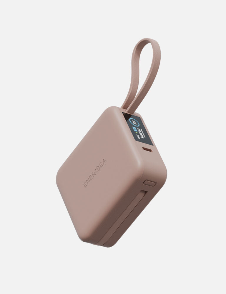 Energea Magpac Mini Plus Wireless Power Bank 10000mAh With Build in USB-C Cable & Display - Pink