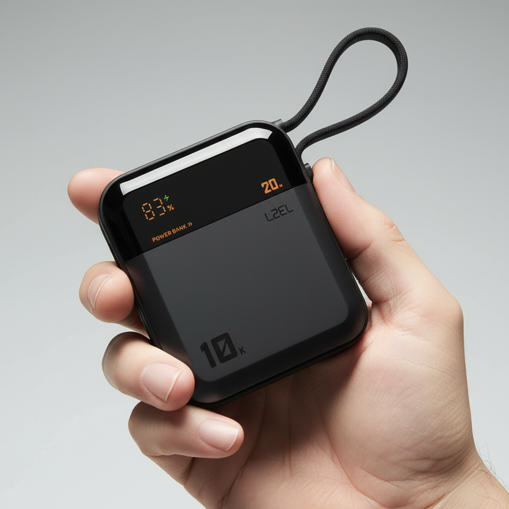 LZEL ZenoFlex Charge+ Mini 10000mAh PD Power Bank – 20W Output / 18W Input | Gray