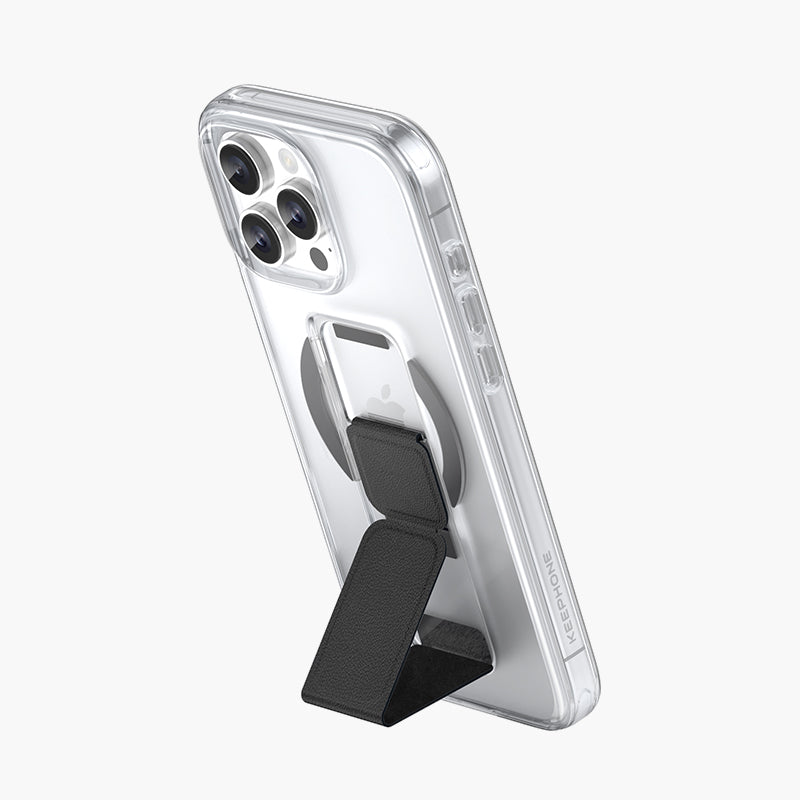 SnapGrip MagSafe Compatible Case For iPhone 16 Series | Leather Grip & Foldable Stand