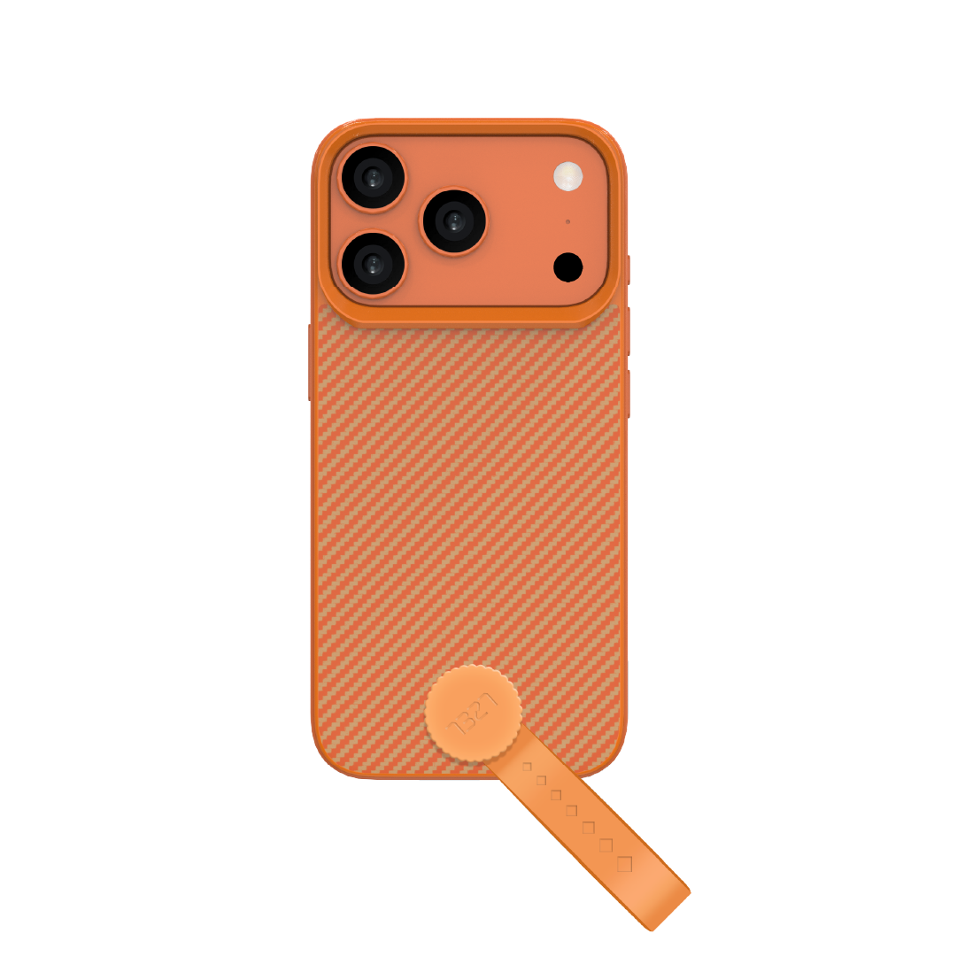 LZEL MagCarbon Strap Carbon Design with 360° Grip and Raised-Edge Protection Case for iPhone 17 Pro Max