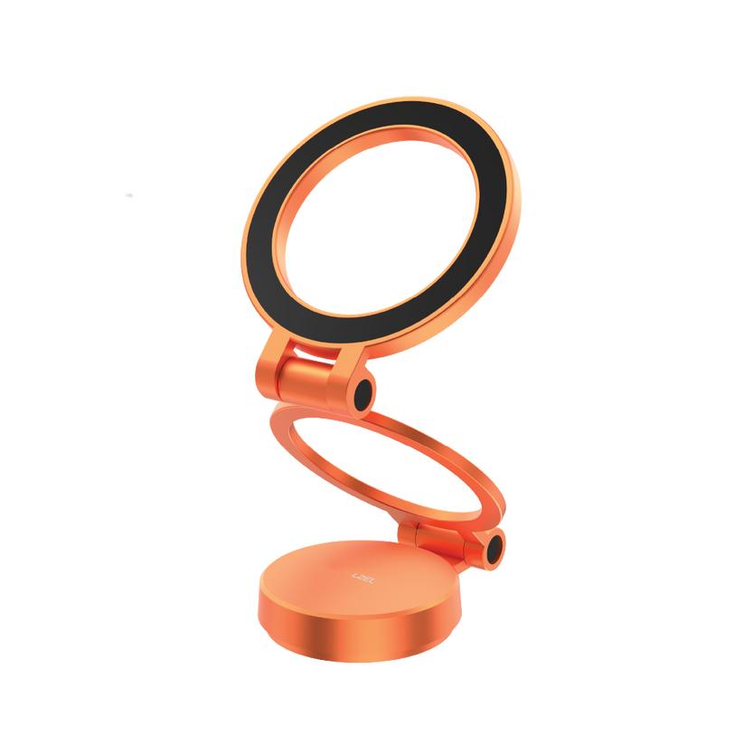 LZEL 360° Magnetic Suction Phone Holder Three-Axis Adjustable Angle - Robust Magnetic Grip - Orange