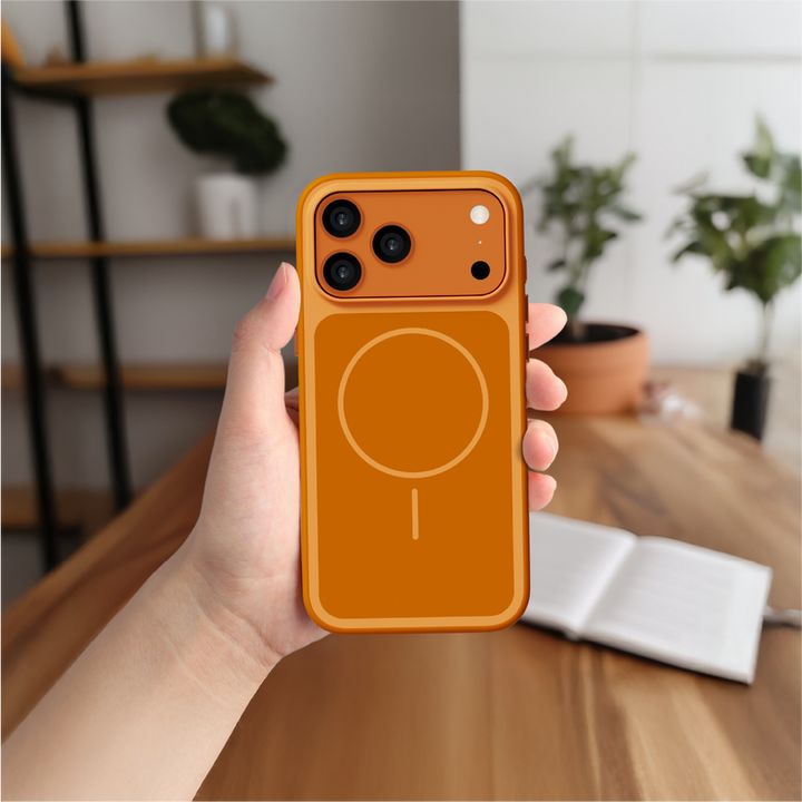LZEL Regular Magsafe Ring Pattern Case For IPhone 17 Pro - Orange