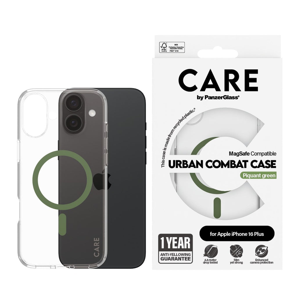 PanzerGlass® 1371, Case Flagship MagSafe iPhone 16 Plus - Green