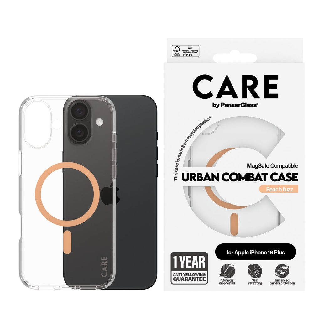 PanzerGlass® 1375, Case Flagship MagSafe iPhone 16 Plus - Peachy