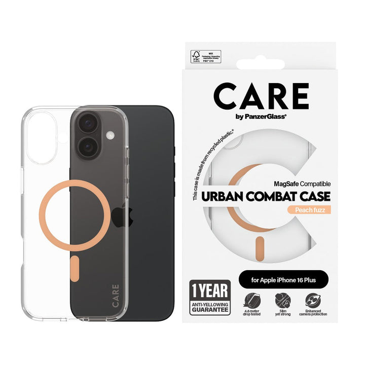 PanzerGlass® 1375, Case Flagship MagSafe iPhone 16 Plus - Peachy