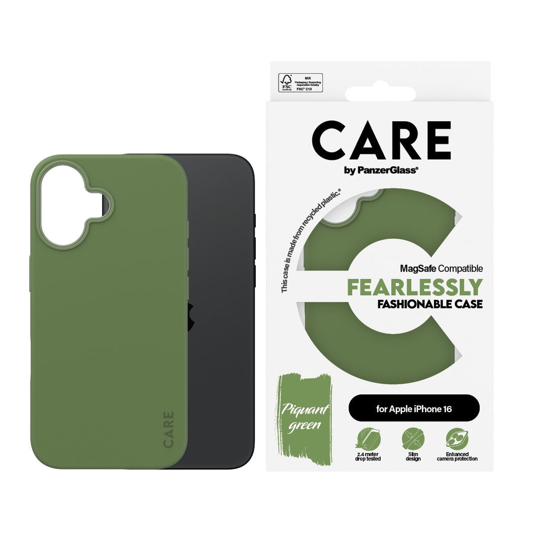 PanzerGlass® 1385 Case Fashion MagSafe iPhone 16 - Green Green