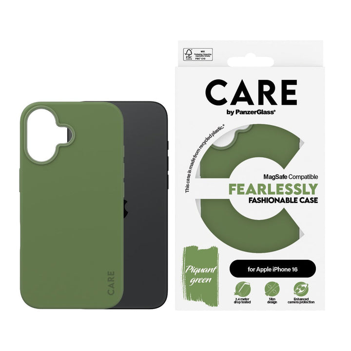 PanzerGlass® 1385 Case Fashion MagSafe iPhone 16 - Green Green