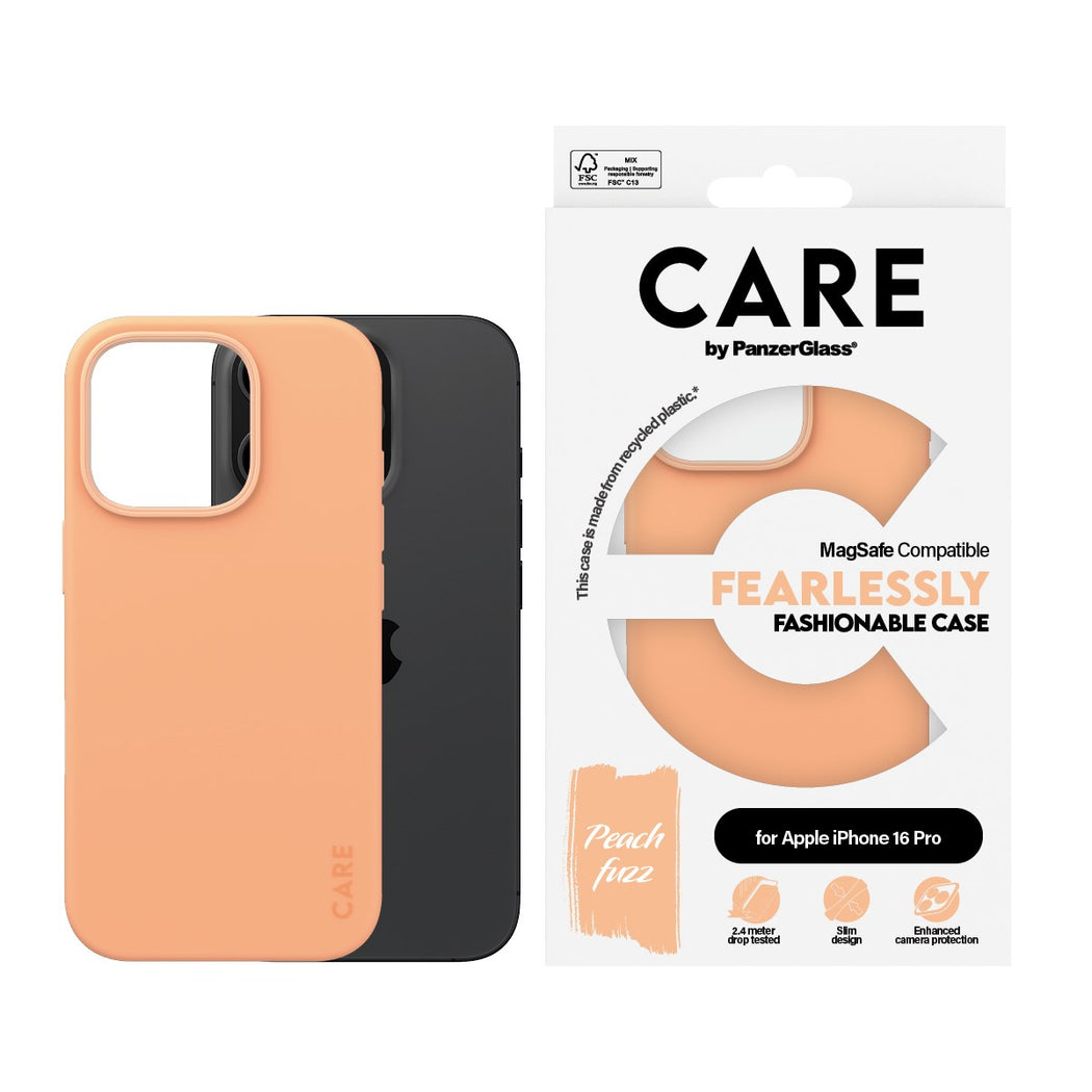 PanzerGlass® 1390, Case Fashion MagSafe iPhone 16 Pro - Peachy