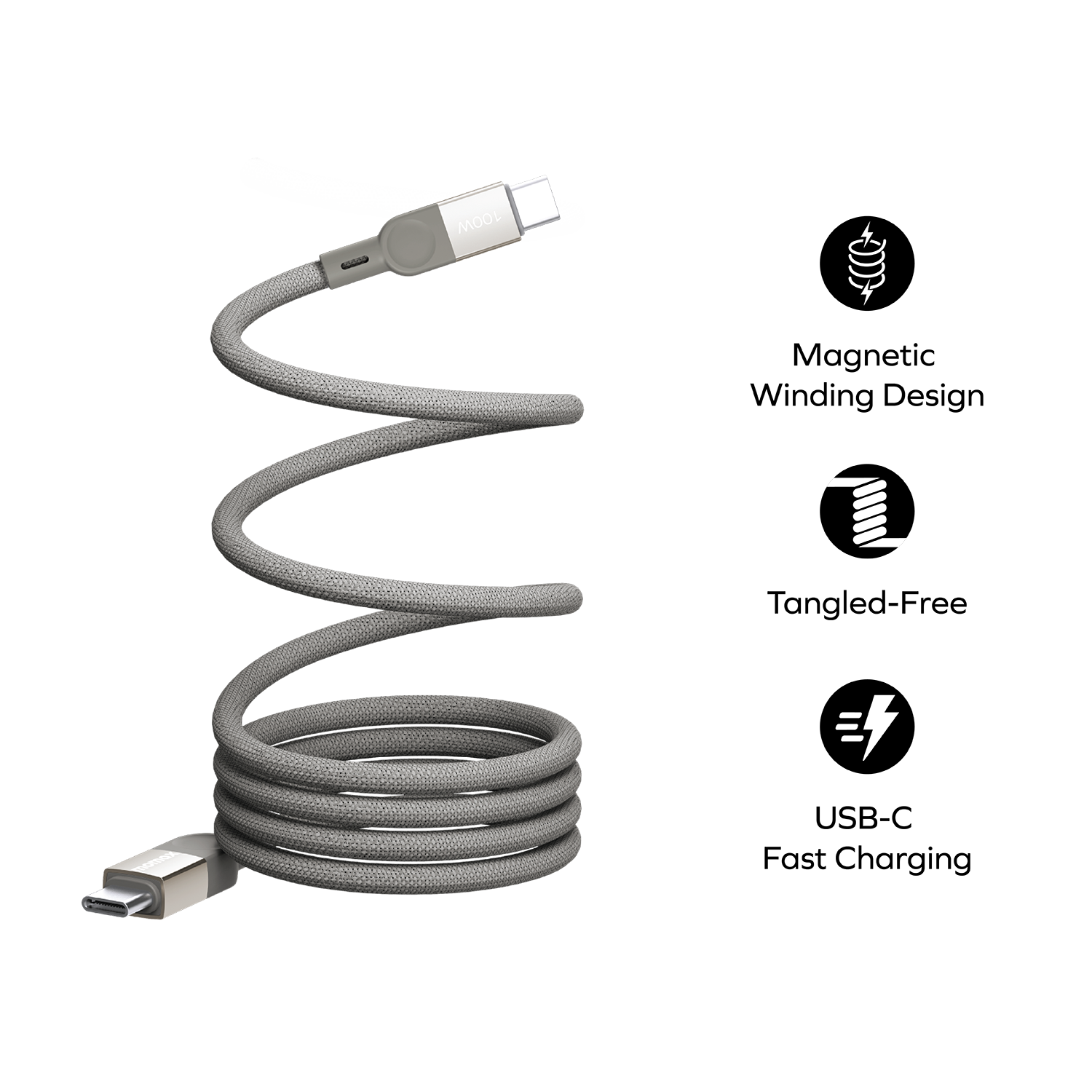 Momax Mag Link USB-C to USB-C 100W Magnetic Cable (1m) | White