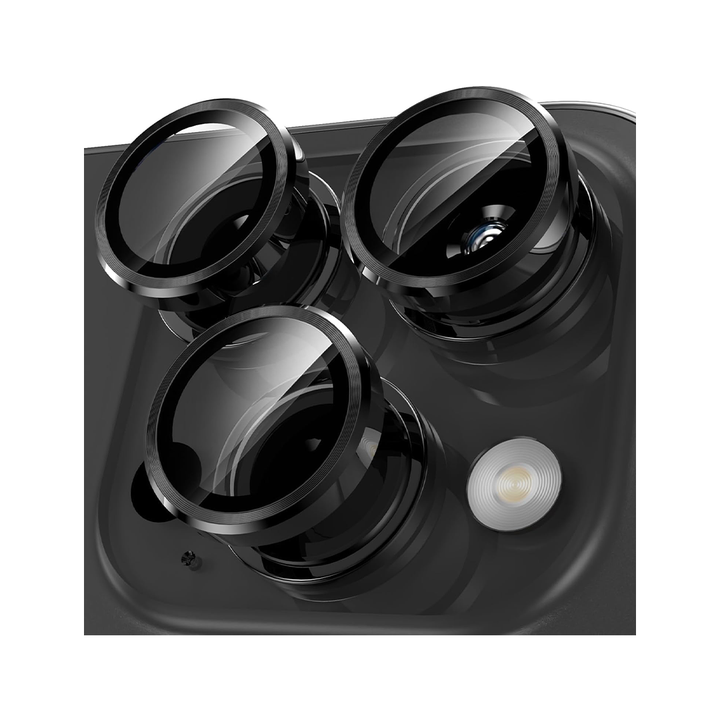Asli Edgeguard Series 9h Hardness Hd Corning Camera Glass For Iphone 15 Pro/15 Pro Max - Black