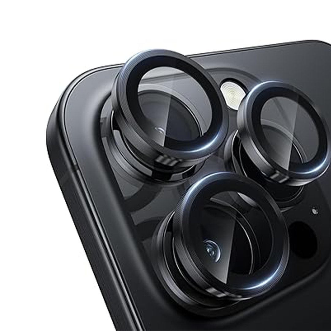 Asli Edgeguard Series 9h Hardness Hd Corning Camera Glass For Iphone 16 Pro/16 Pro Max - Titanium Black