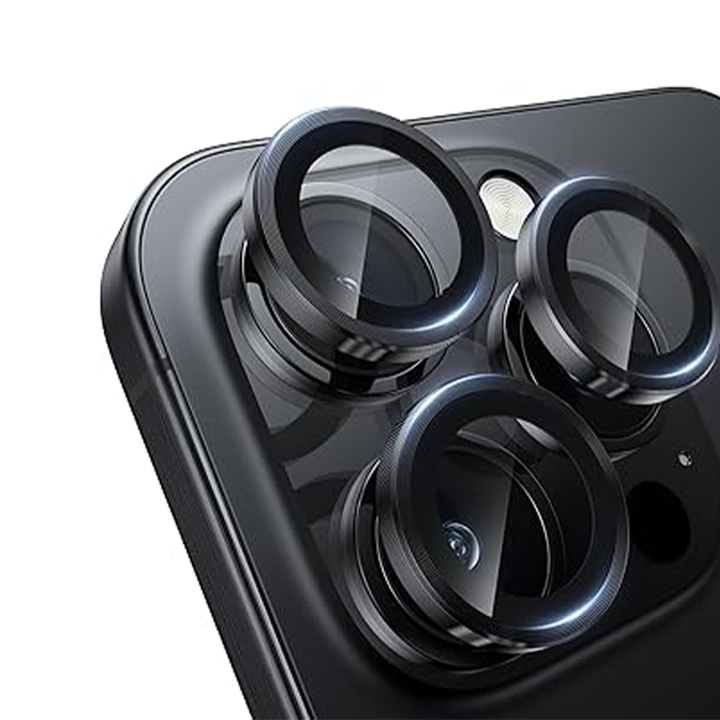 Asli Edgeguard Series 9h Hardness Hd Corning Camera Glass For Iphone 16 Pro/16 Pro Max - Titanium Black
