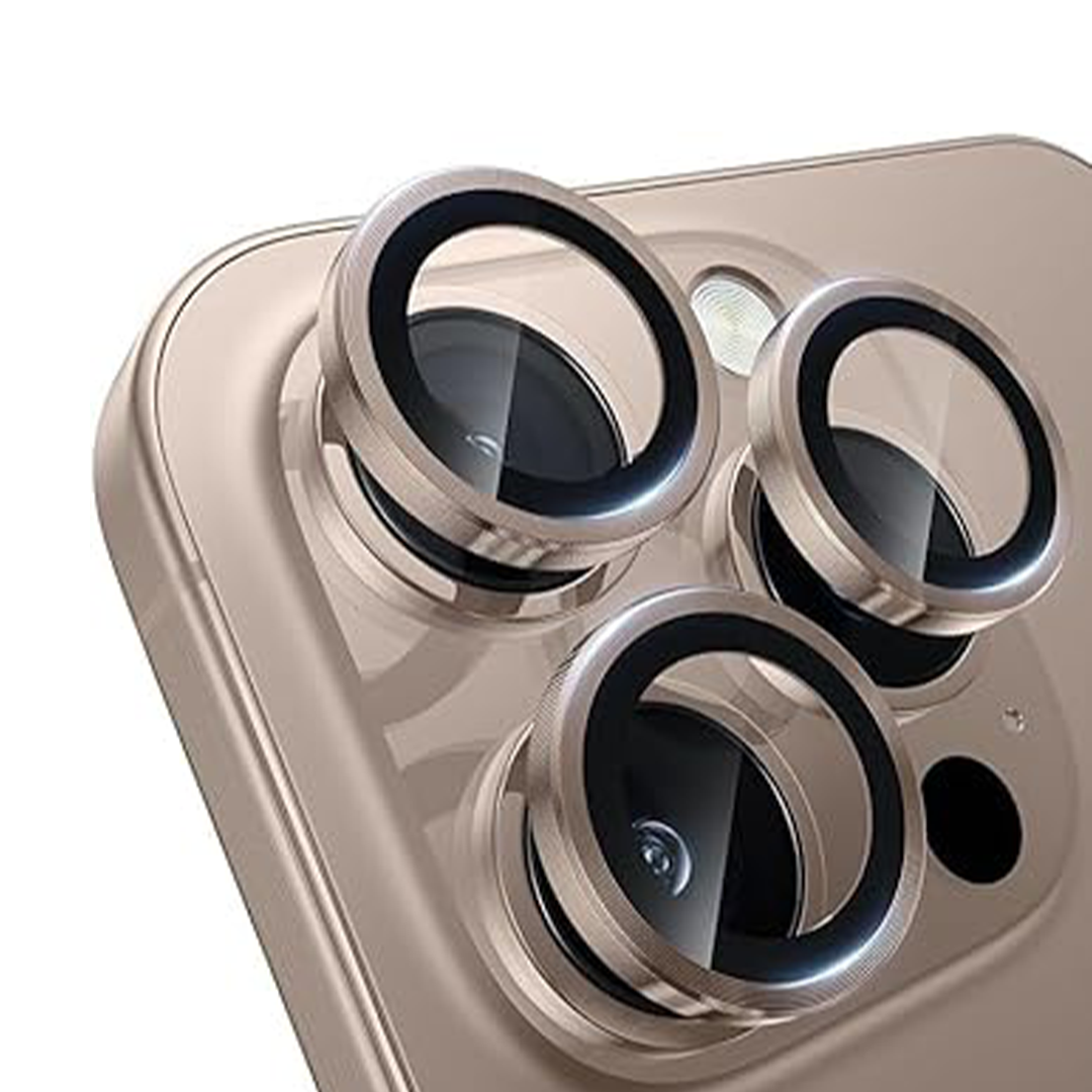 Asli Edgeguard Series 9h Hardness Hd Corning Camera Glass For Iphone 16 Pro/16 Pro Max - Desert Gold