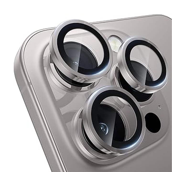 Asli Edgeguard Series 9h Hardness Hd Corning Camera Glass For Iphone 16 Pro/16 Pro Max - Titanium Gray