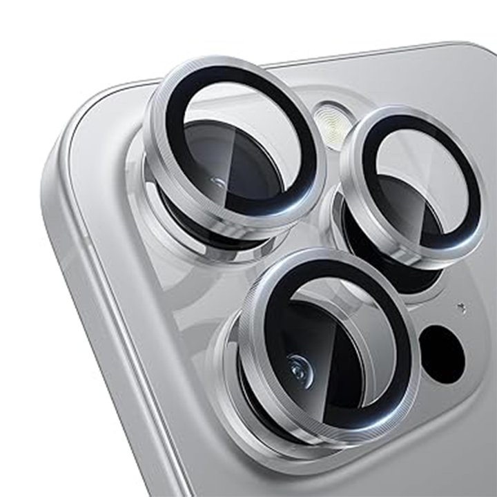Asli Edgeguard Series 9h Hardness Hd Corning Camera Glass For Iphone 16 Pro/16 Pro Max - Silver