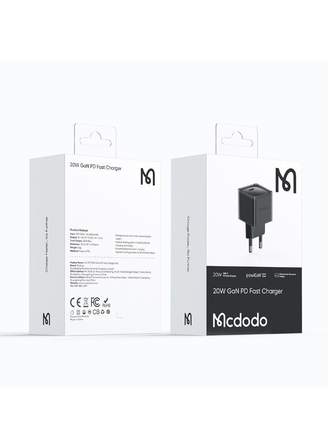 MCDODO-20W PD HOME CHARGER WITH USB C TO LIGHTNING  CABLE BLUE