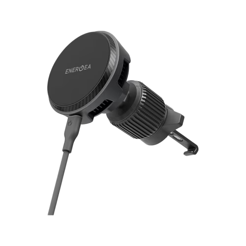 Energea MagArctic Drive Windscreen / Airvent Mount 25W Wireless Car Charger With 45W Car Charger - Gunmetal
