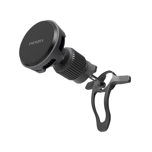 Energea MagArctic Drive Windscreen / Airvent Mount 25W Wireless Car Charger With 45W Car Charger - Gunmetal