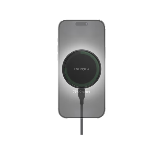 Energea MagArctic Drive Windscreen / Airvent Mount 25W Wireless Car Charger With 45W Car Charger - Gunmetal