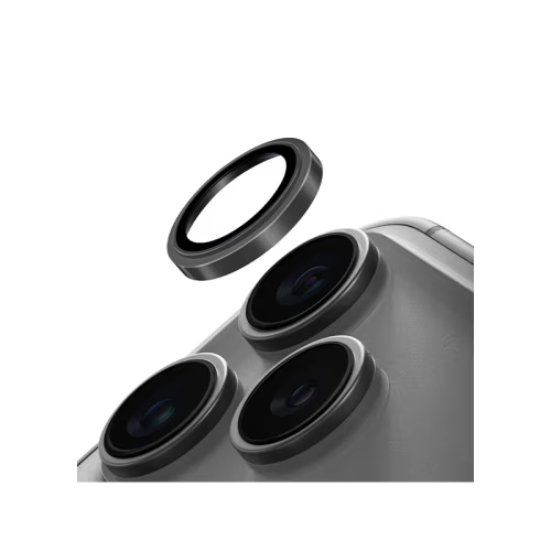Uniq Optix Prime Stainless Steel Frame Sapphire Camera Lens Protector for iPhone 17 Pro & 17 Pro Max - Silver Chrome
