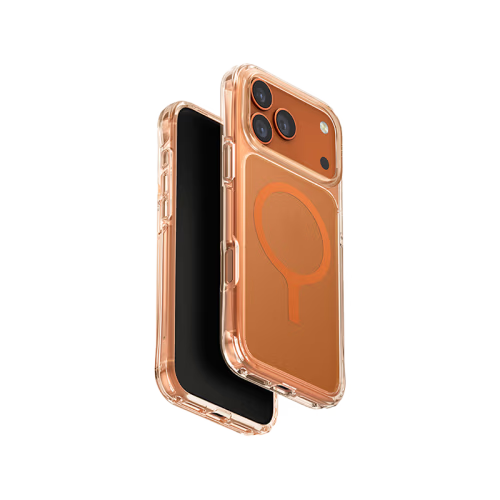 Uniq Hybrid Lifepro Xtreme MagSafe case for iPhone 17 Pro - Frost Clear - Volt Orange