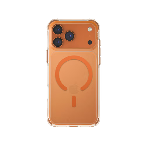 Uniq Hybrid Lifepro Xtreme MagSafe case for iPhone 17 Pro - Frost Clear - Volt Orange