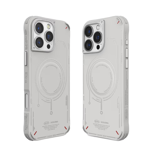 SkinArma Mecha MagSafe Case for iPhone 16 Pro - Light Grey