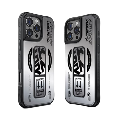 SkinArma Kira Kobai MagSafe Case With Grip Stand for iPhone 16 Pro - Chrome