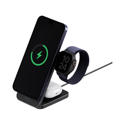 Energea MagTrio2 3 in 1 Foldable Magnetic Fast Wireless Charger - Gunmetal