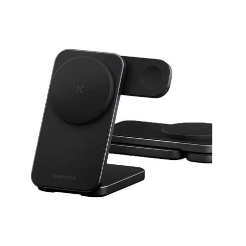 Energea MagTrio2 3 in 1 Foldable Magnetic Fast Wireless Charger - Gunmetal