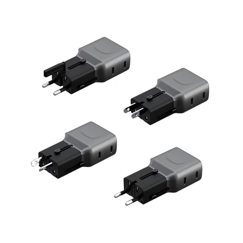 Energea TravelGo 2-Port USB-C 65W PD Travel Adapter - Gunmetal