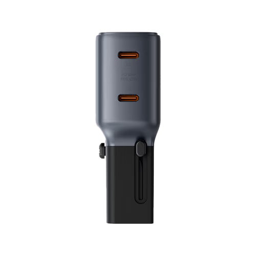 Energea TravelGo 2-Port USB-C 65W PD Travel Adapter - Gunmetal